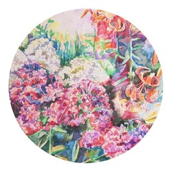 Watercolor Floral Round Decal - Medium