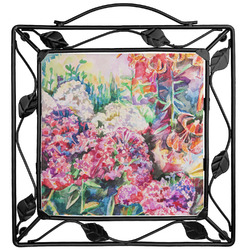 Watercolor Floral Square Trivet