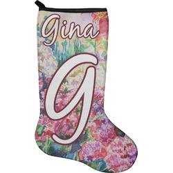 Watercolor Floral Holiday Stocking - Single-Sided - Neoprene