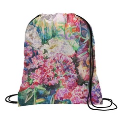 Watercolor Floral Drawstring Backpack - Large