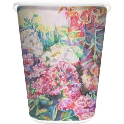 Watercolor Floral Waste Basket - Double Sided (White)