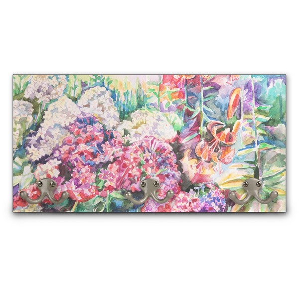 Custom Watercolor Floral Wall Mounted Coat Rack