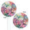 Watercolor Floral White Plastic 5.5" Stir Stick - Double Sided - Round - Front & Back