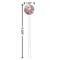 Watercolor Floral White Plastic 5.5" Stir Stick - Round - Dimensions