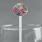 Watercolor Floral White Plastic 5.5" Stir Stick - Round - Main