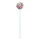 Watercolor Floral White Plastic 5.5" Stir Stick - Round - Single Stick