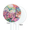 Watercolor Floral White Plastic 5.5" Stir Stick - Single Sided - Round - Front & Back