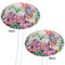 Watercolor Floral White Plastic 7" Stir Stick - Double Sided - Oval - Front & Back