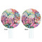 Watercolor Floral White Plastic 7" Stir Stick - Double Sided - Round - Front & Back