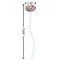 Watercolor Floral White Plastic 7" Stir Stick - Oval - Dimensions