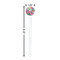 Watercolor Floral White Plastic 7" Stir Stick - Round - Dimensions