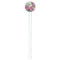 Watercolor Floral White Plastic 7" Stir Stick - Round - Single Stick