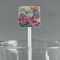 Watercolor Floral White Plastic Stir Stick - Square - Main