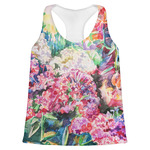 Watercolor Floral Womens Racerback Tank Top - Large