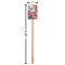 Watercolor Floral Wooden 6.25" Stir Stick - Rectangular - Dimensions