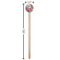 Watercolor Floral Wooden 7.5" Stir Stick - Round - Dimensions
