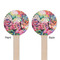 Watercolor Floral Wooden 7.5" Stir Stick - Round - Double Sided - Front & Back