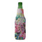 Watercolor Floral Zipper Bottle Cooler - FRONT (bottle)