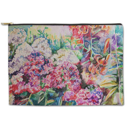 Watercolor Floral Zipper Pouch - Large - 12.5"x8.5"