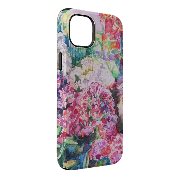 Custom Watercolor Floral iPhone Case - Rubber Lined - iPhone 14 Plus