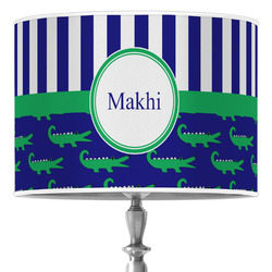 Alligators & Stripes 16" Drum Lamp Shade - Poly-film (Personalized)