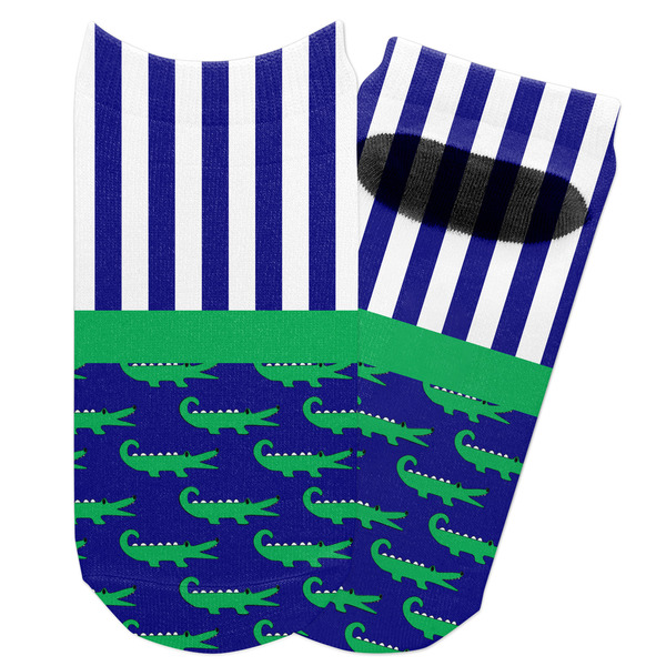 Custom Alligators & Stripes Adult Ankle Socks