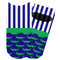 Alligators & Stripes Adult Ankle Socks - Single Pair - Front and Back