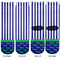 Alligators & Stripes Adult Crew Socks - Double Pair - Front and Back - Apvl