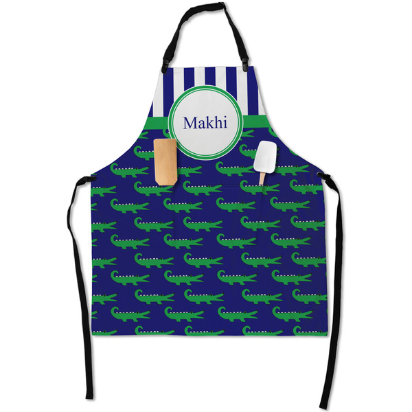 Custom Alligators & Stripes Apron With Pockets w/ Name or Text