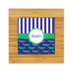 Alligators & Stripes Bamboo Trivet with Ceramic Tile Insert (Personalized)