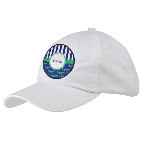 Custom Alligators & Stripes Baseball Cap - White (Personalized)