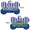 Alligators & Stripes Bone Shaped Dog Tag - Front & Back