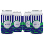 Alligators & Stripes Can Cooler (12 oz) - Set of 4 w/ Name or Text