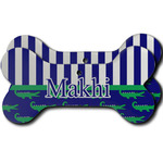 Alligators & Stripes Ceramic Dog Ornament - Front & Back w/ Name or Text