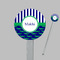 Alligators & Stripes Clear Plastic 7" Stir Stick - Round - Closeup