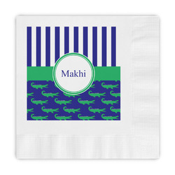 Alligators & Stripes Embossed Decorative Napkins (Personalized)