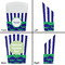 Alligators & Stripes French Fry Favor Box - Front & Back View