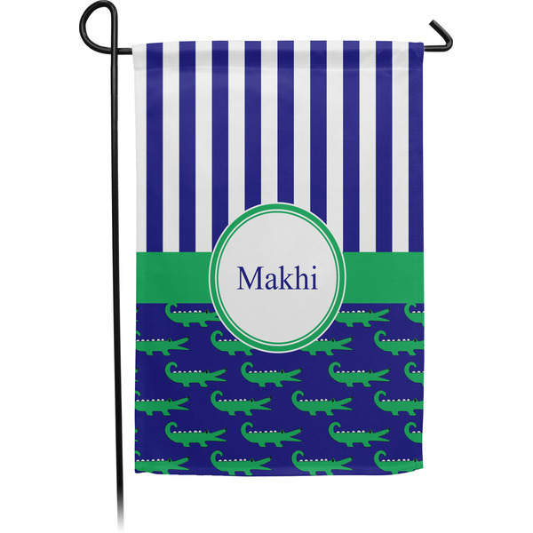 Custom Alligators & Stripes Small Garden Flag - Single Sided w/ Name or Text