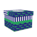 Alligators & Stripes Gift Box with Lid - Canvas Wrapped - Medium (Personalized)