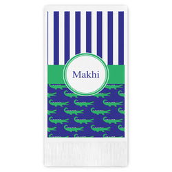 Alligators & Stripes Guest Napkins - Full Color - Embossed Edge (Personalized)