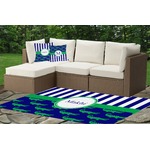 Alligators & Stripes Indoor / Outdoor Rug - Custom Size w/ Name or Text