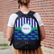 Alligators & Stripes Large Backpack - Black - On Back