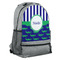 Alligators & Stripes Large Backpack - Gray - Angled View