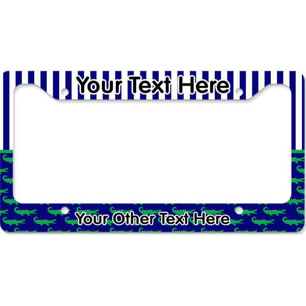 Custom Alligators & Stripes License Plate Frame - Style B (Personalized)