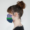 Alligators & Stripes Mask - Side View on Girl