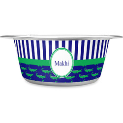 Alligators & Stripes Stainless Steel Dog Bowl - Small (Personalized)