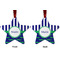 Alligators & Stripes Metal Star Ornament - Front and Back