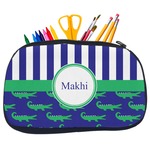 Alligators & Stripes Neoprene Pencil Case - Medium w/ Name or Text