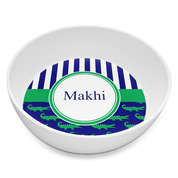 Custom Alligators & Stripes Melamine Bowl - 8 oz (Personalized)