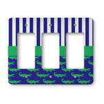 Alligators & Stripes Rocker Style Light Switch Cover - Three Switch